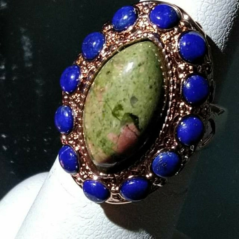 Lapis lazuli copper ring - Picture 2 of 3